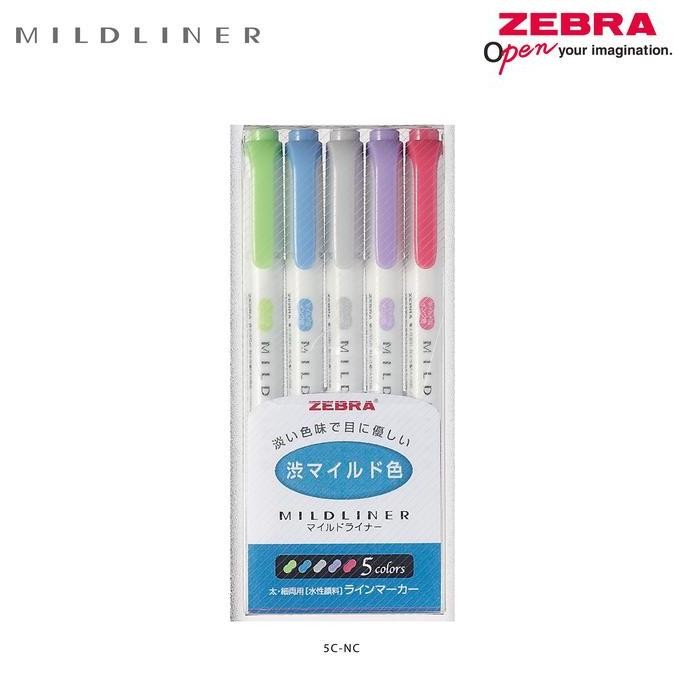 

Zebra Highlighter Dua Sisi Mildliner Isi 5 Warna - Tipe Nc5 New Stok