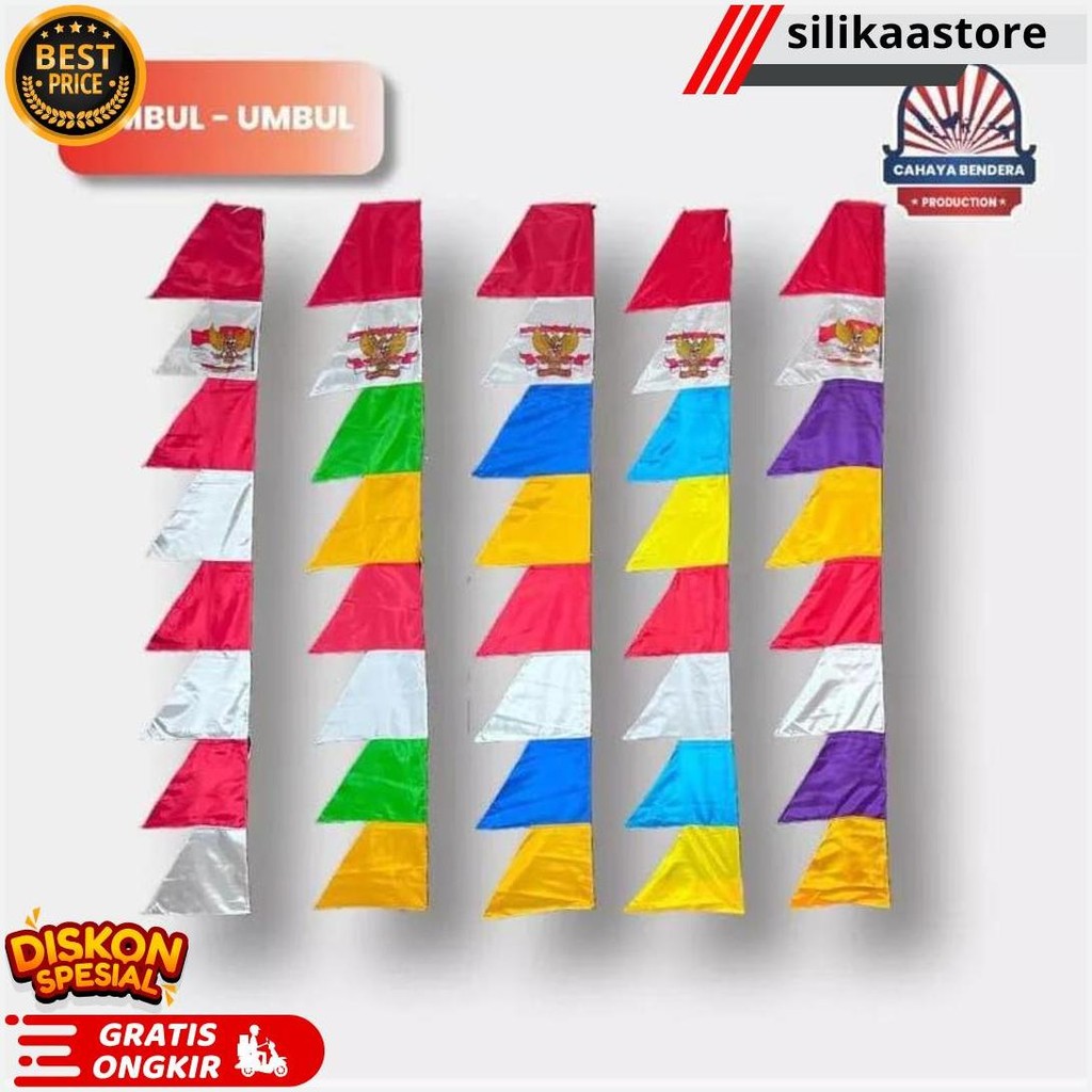 Umbul Umbul/Bendera Umbul Umbul Merah Putih Dan Warna Warni 2,7 Meter Cod