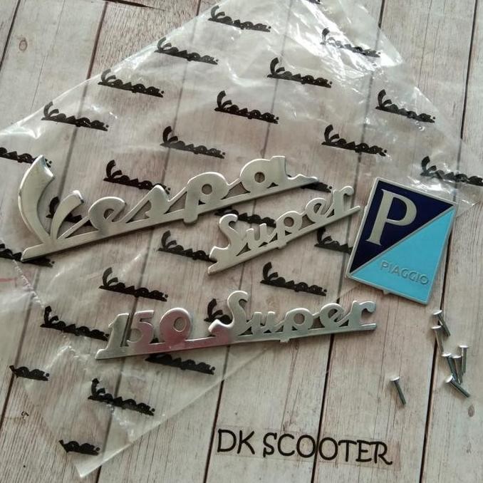 vespa emblem depan belakang super 66 almunium
