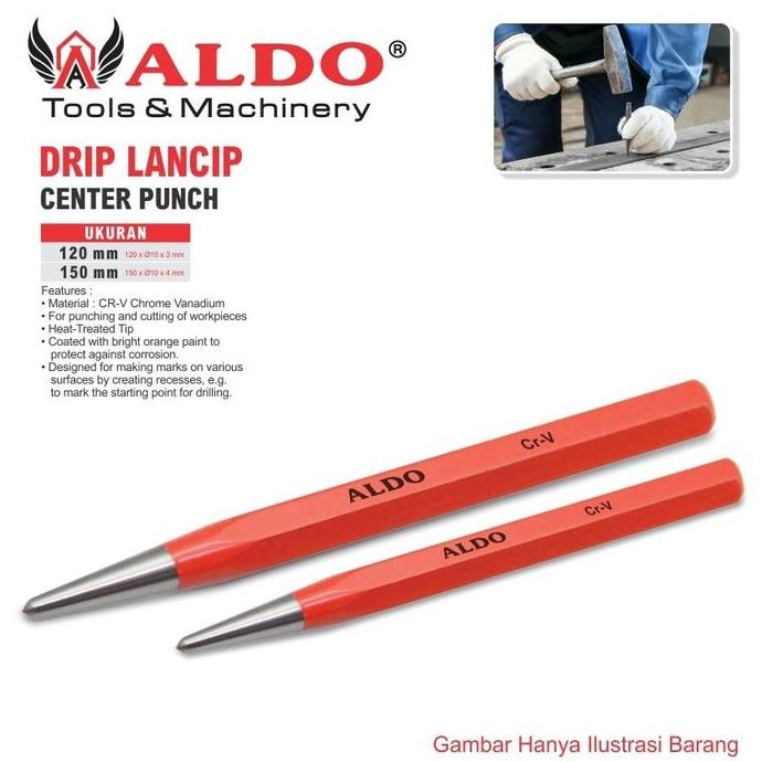 

Drip Lancip / Center Punch / Penanda Titik Bor / Pahat Besi Lancip/ Tanda Titik Merk Aldo