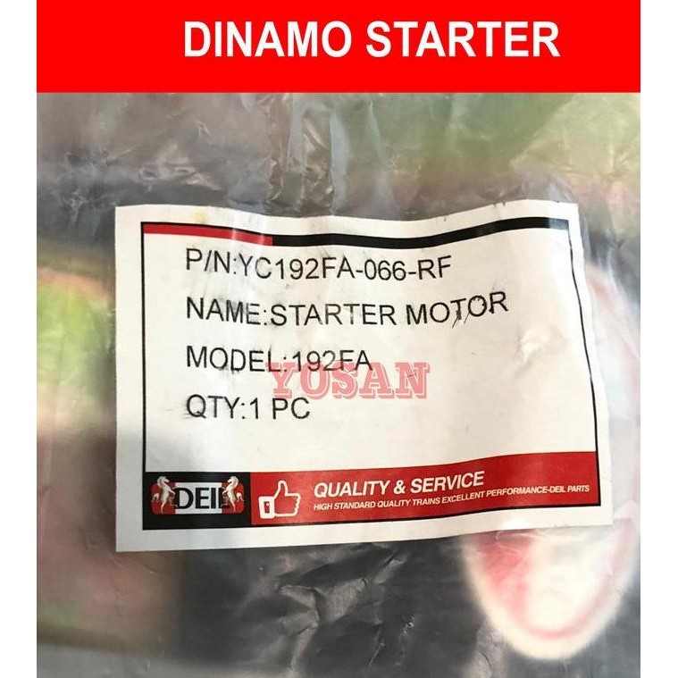 ready  DINAMO STARTER GENSET 192F 192FA YC192FA-025-SC