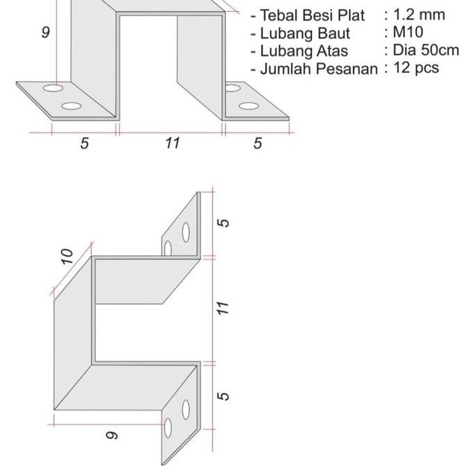 

klem kotak ukuran 9cmx11cm sus murah