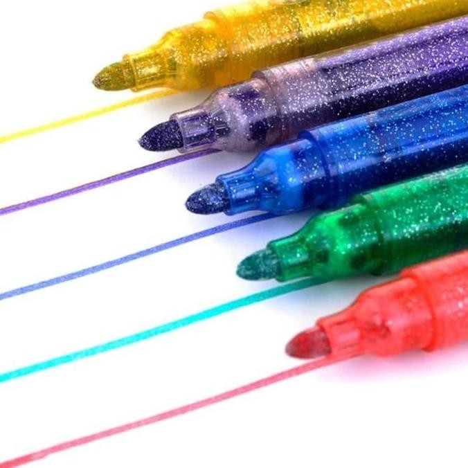 

Glitter Marker Pen (5Pcs) New Stok