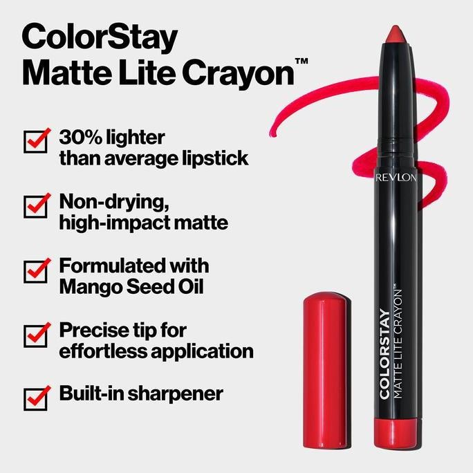 Revlon Colorstay Matte Lite Crayon (Full-Coverage Matte Lip Color Crayon)