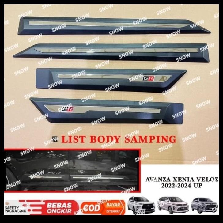 BEST DEAL LIS BODY SAMPING AVANZA XENIA VELOZ 2022 2023 GR SPORT HITAM 