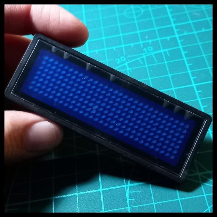 

TERMURAH BLUE NAME TAG RUNNING TEXT BROS PIN 20 MESSAGES X 120 CHARACTERS !!!!!