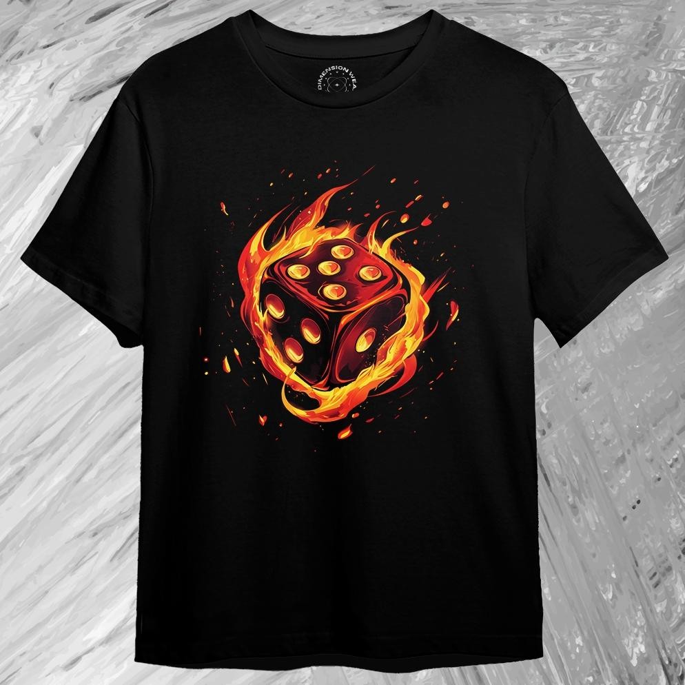 Promo 3Dimensionwear Kaos Distro Premium 3D Blazing Fire Dice Dm0126