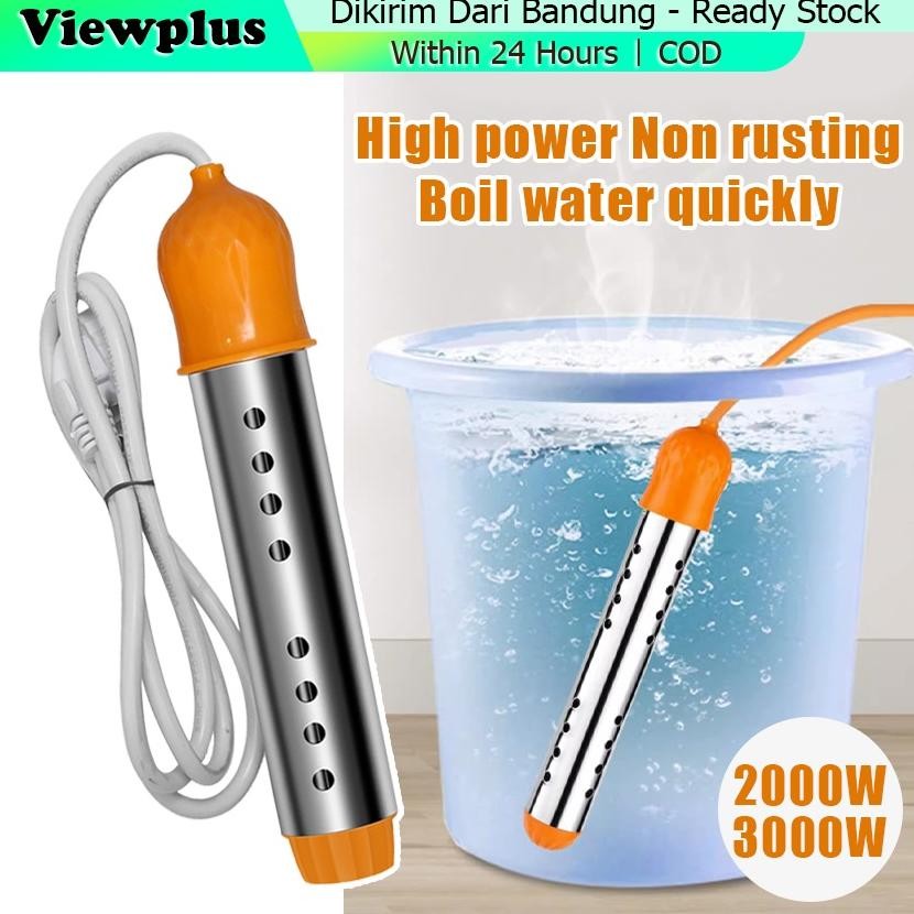Elemen Pemanas Air Water Heater Celup Listrik Portable Watt Tinggi Otomatis 3000W/2000W/600 Alat Wat