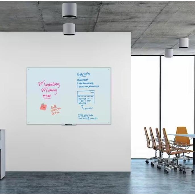 

Glassboard Standing Papan Tulis Kaca Magnetik Whiteboard Custom Ecosave New Stok