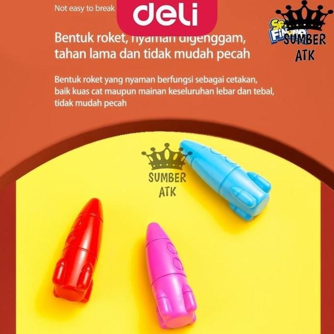 

Deli Oil Pastel Crayon Plastik / Crayon / Krayon anak bentuk Rocket Space Finder 12 24 36 warna Free Sticker 72109-12 72109-24 72109-36