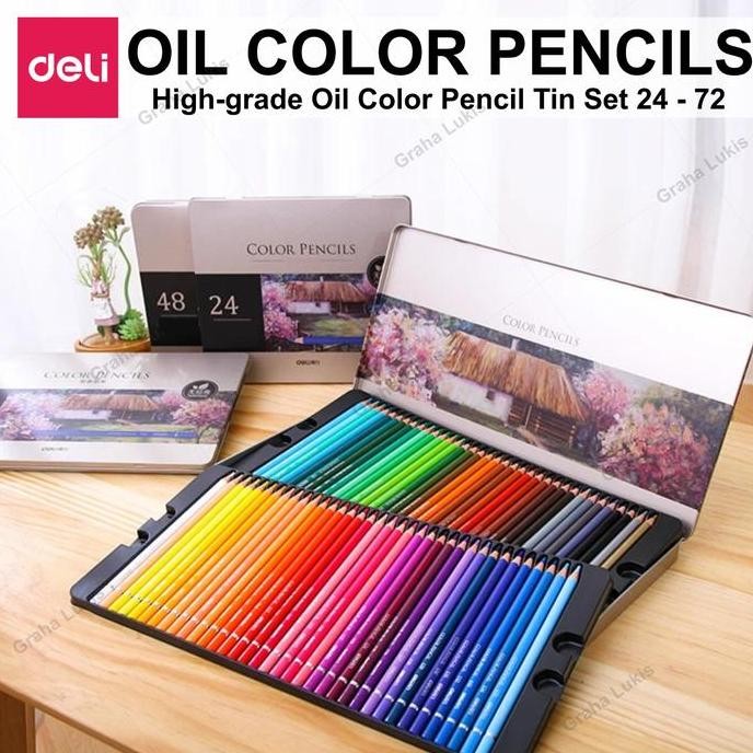 

Deli High-grade Oil Pencil Color Pensil Warna Minyak 24 / 36 / 48 / 72