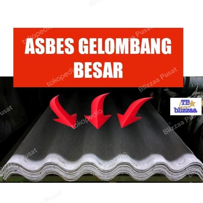 Asbes Gelombang Besar 180cm / 200cm / 225cm / 250cm Djabesmen Asbes Gelombang Besar Djabesmen