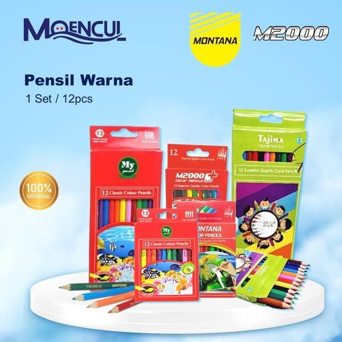 

1 Set / 12 Warna Pinsil Warna Montana TH-350 / Pensil Warna / Moencul