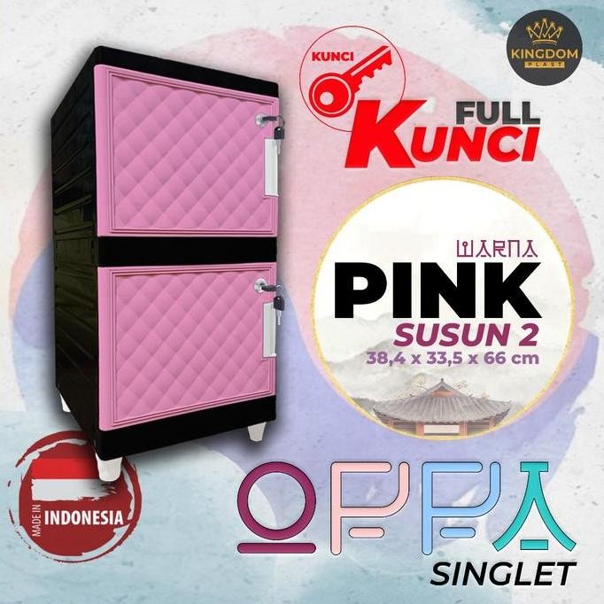 LEMARI RAK PAKAIAN KINGDOM OPPA SINGLET 2 SUSUN