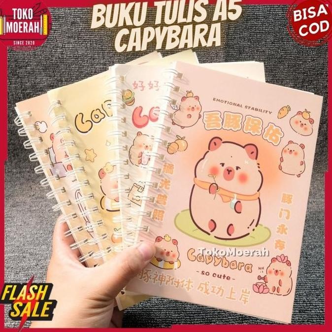

BUKU TULIS CAPYBARA BUKU A5 SPIRAL MOTIF CAPYBARA LUCU UNIK BUKU KAPIBARA A5 IMUT