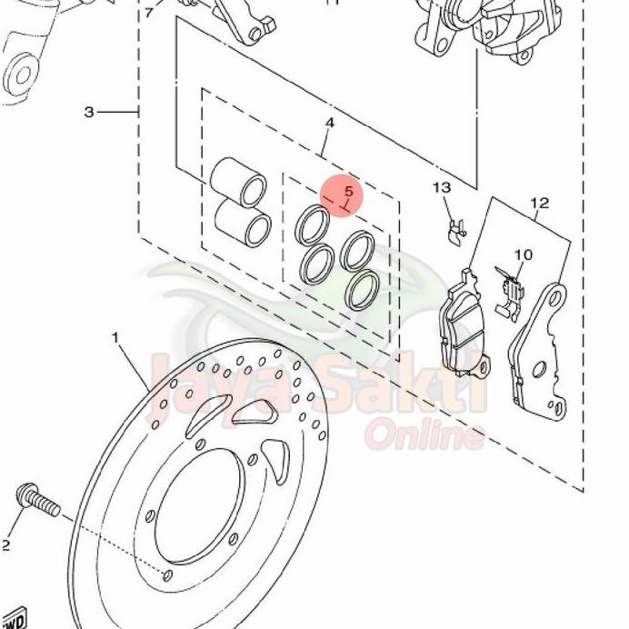 ready  ORING PISTON CALIPER REM DEPAN VIXION BYSON ASLI YAMAHA