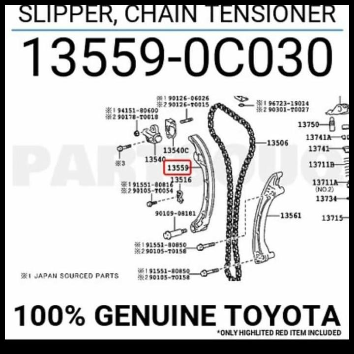 TERMURAH DAMPER CHAIN INNOVA HILUX BENSIN 13559-0C030 ORIGINAL