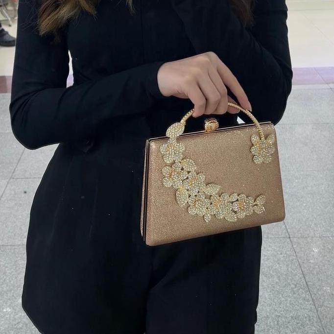 Handbag Wanita Tas Pesta Wanita Glitter Bunga 98165