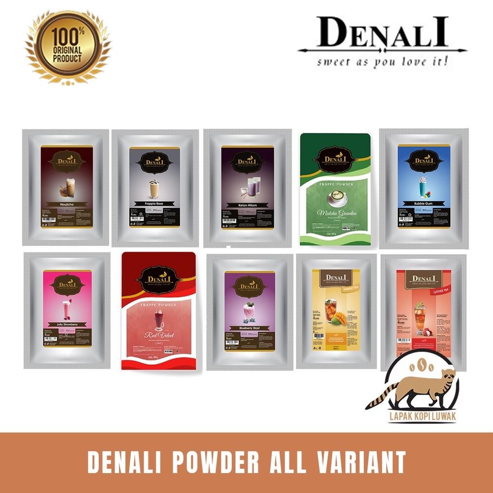 

Sale Denali Powder All Variant - Red Velvet, Matcha, Cocoa Signature, Taro, Dark Cocoa, Avocado