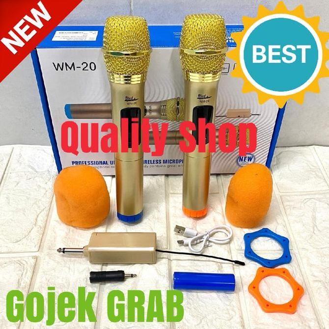 BARU MIC WIRELESS BLACKSPIDER WM20 | 2 MIC PEGANG UHF + CHARGER BATERAI