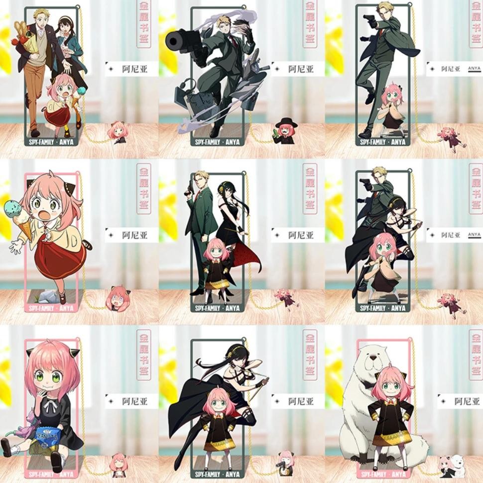 

Anime SPYFAMILY Coaplay Twilight Anya Forger Yor Forger Metal Bookmark Props Cards Accessories Halloween Gifts