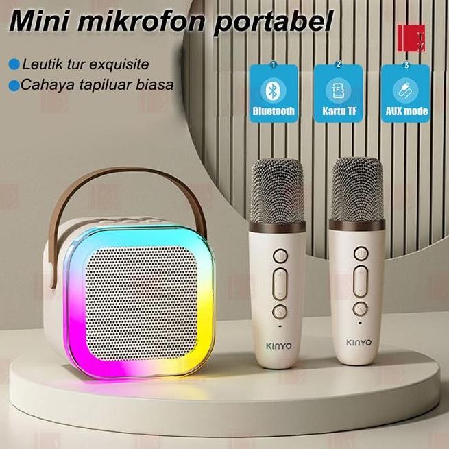BARU MINI SPEAKER BLUETOOTH KARAOKE + MIC - MUSIK BOX PORTABEL WIRELESS