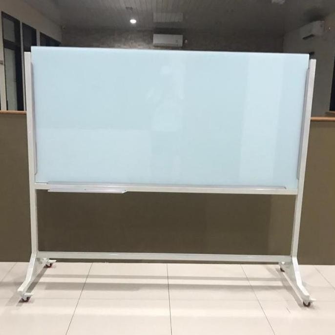 

Glassboard Standing 120 X 200 Cm - Papan Tulis Kaca Kaki Besi Roda New Stok