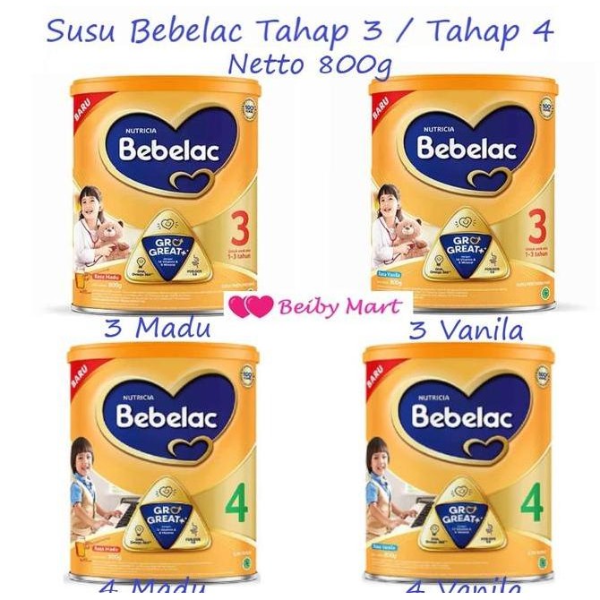

TERMURAH SUSU BEBELAC 3 USIA 1-3 TAHUN RASA VANILA MADU 800GR ORIGINAL