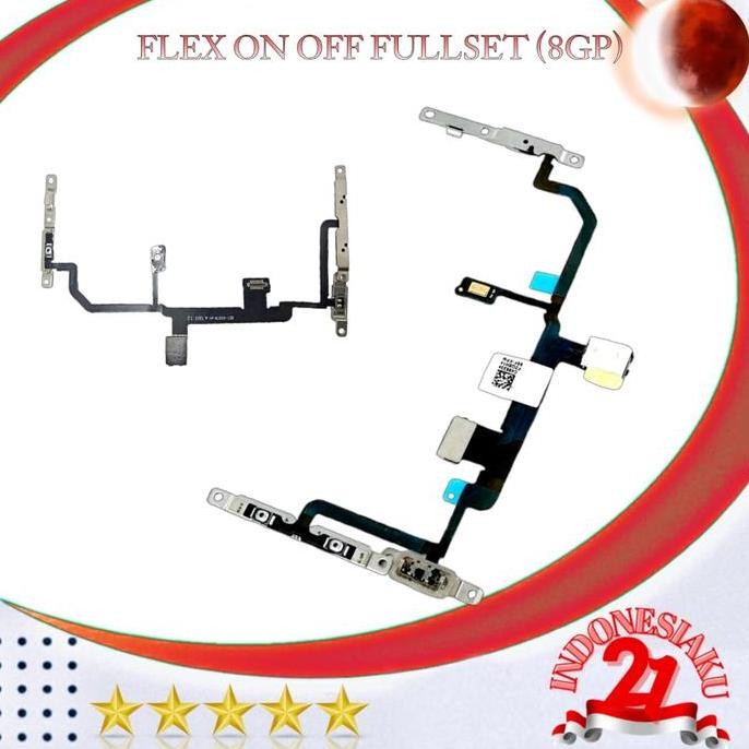 BARU FLEXIBLE ON/OFF VOLUME FLASH MIC IPHONE 8 PLUS - SPAREPART ORIGINAL