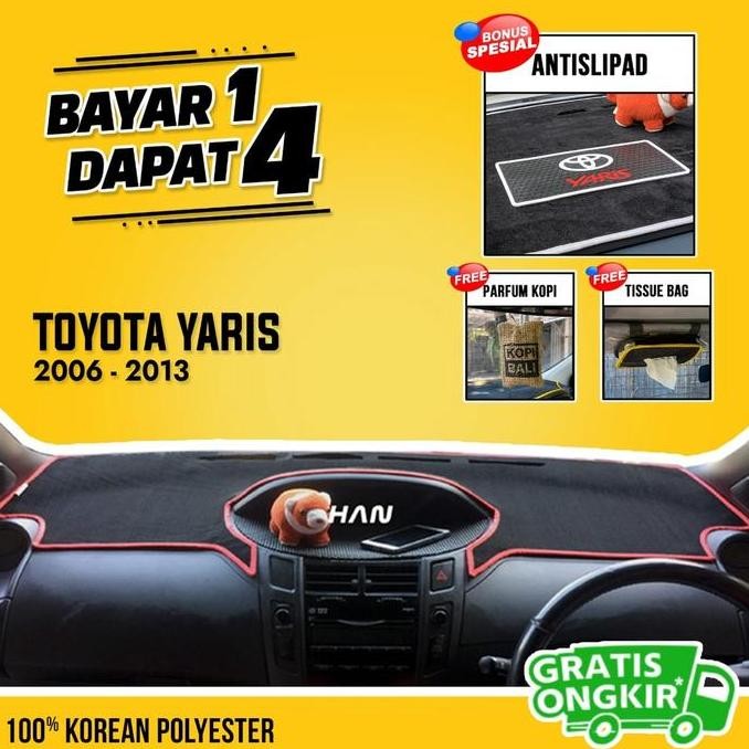 Karpet Dashboard Bludru Toyota Yaris Bakpao 2006-2013 Anti Panas Premium Original