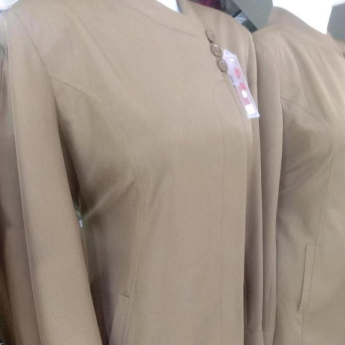 BAJU STELAN ASN WANITA MODEL TUNIK PEMDA TUA SET CELANA SERAGAM SETELAN KATUN MUSLIM KANCING