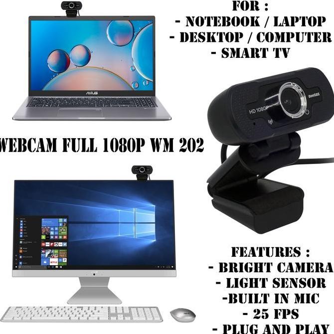 BARU WEBCAM HD 720P/1080P PORTABLE KAMERA LAPTOP/PC/TV + MIC