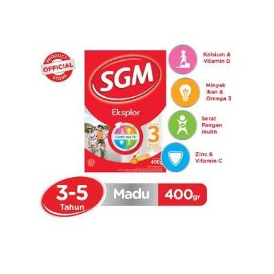 

TERMURAH SGM EKSPLOR 3+ PRESINUTRI 400GR RASA MADU SUSU PERTUMBUHAN ANAK 3 TAHUN+