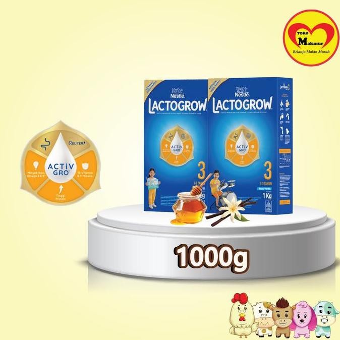 

TERMURAH LACTOGROW 3 1+ VANILA MADU 1000GR SUSU BUBUK ANAK