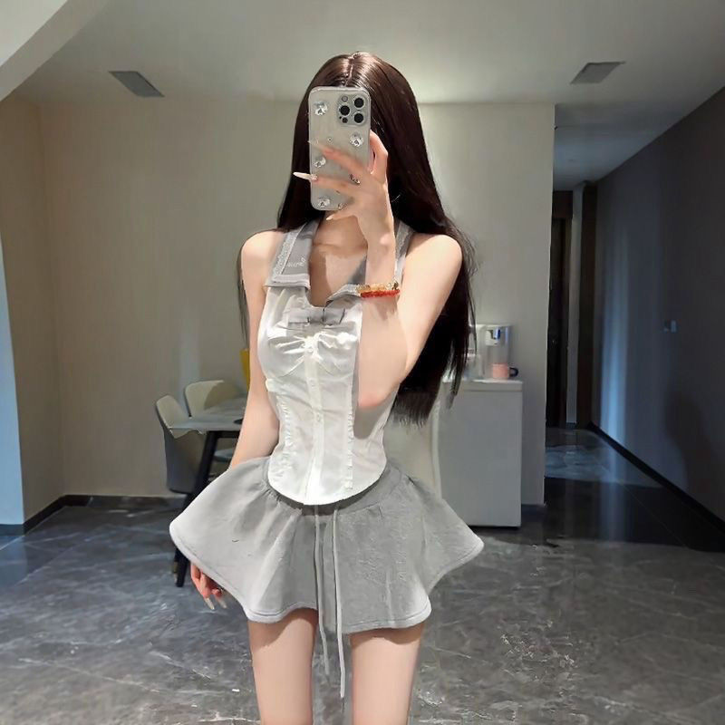 NALII COD Korea Pure Academy Style Doll Neck Slim Lengan Top Summer Summe Slim