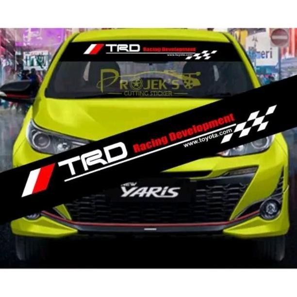 Stiker Kaca Depan Mobil Toyota Yaris Avanza Calya Sigra Ayla Rush Model Simpel Keren Original