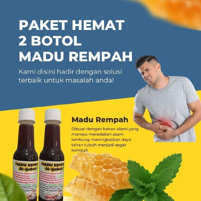 

TERMURAH 2 BOTOL MADU REMPAH AL-IJABAH - HERBAL ASAM LAMBUNG & GERD