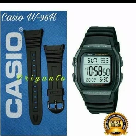 Ori - Tali Jam Rubber W-96H - Strap Jam Tangan Model W96H Original