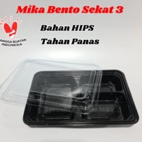 IK69 GC27 [50 SET] Mika Bento Sekat 3 / Tray Bento 3 Sekat / Box Bento Original Termurah