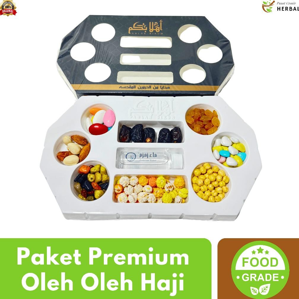 

Paket Oleh Oleh Haji Dan Umroh Premium Lengkap Grosir | Air Zamzam Coklat Kerikil Kacang Almond Arab