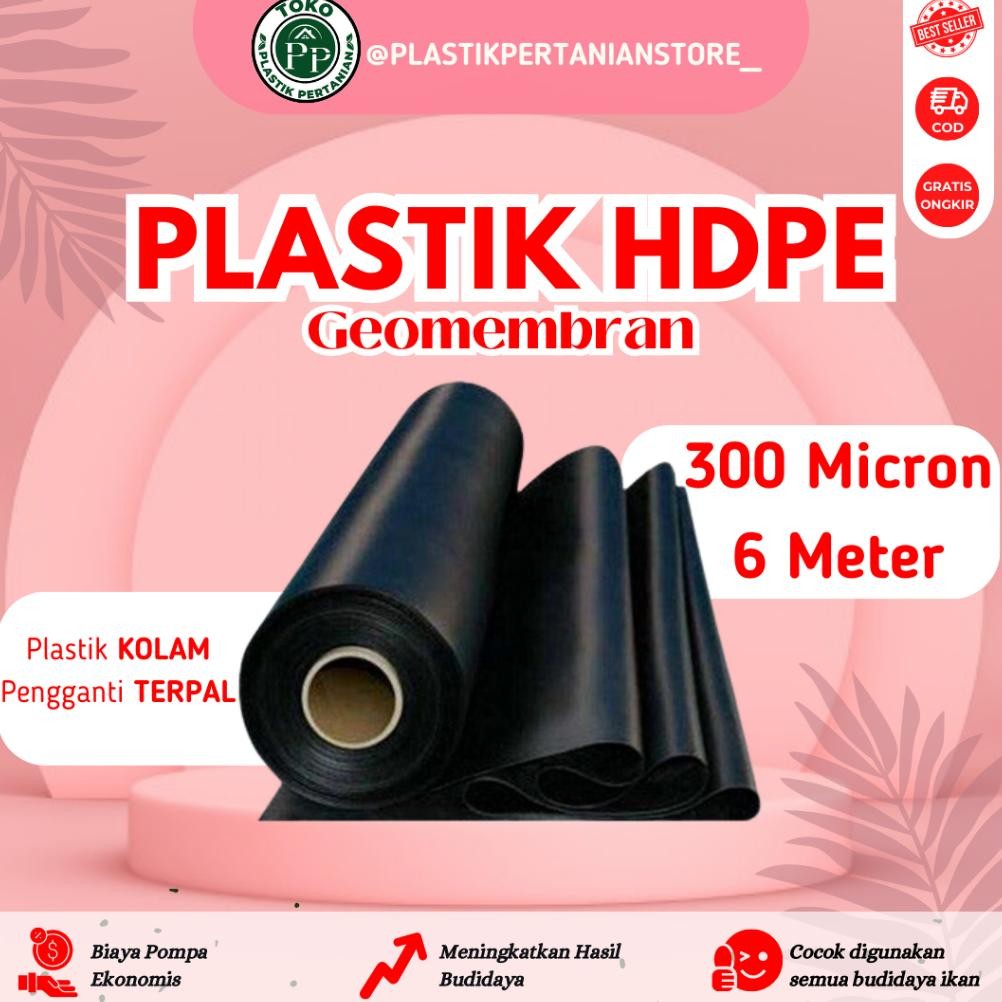 GEOMEMBRAN HDPE TEBAL 300 MICRON LEBAR 6 METER