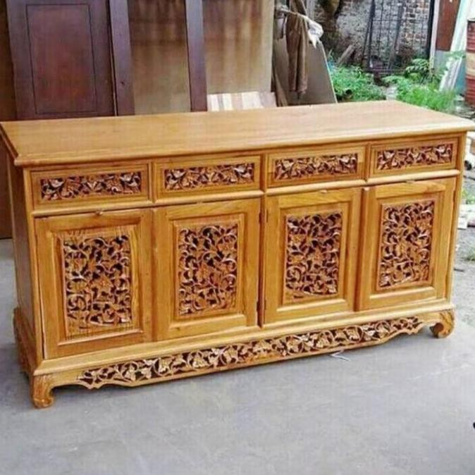 Buffet Nakas / Buffet Palembang Ukiran Kayu Jati Mebel Jepara