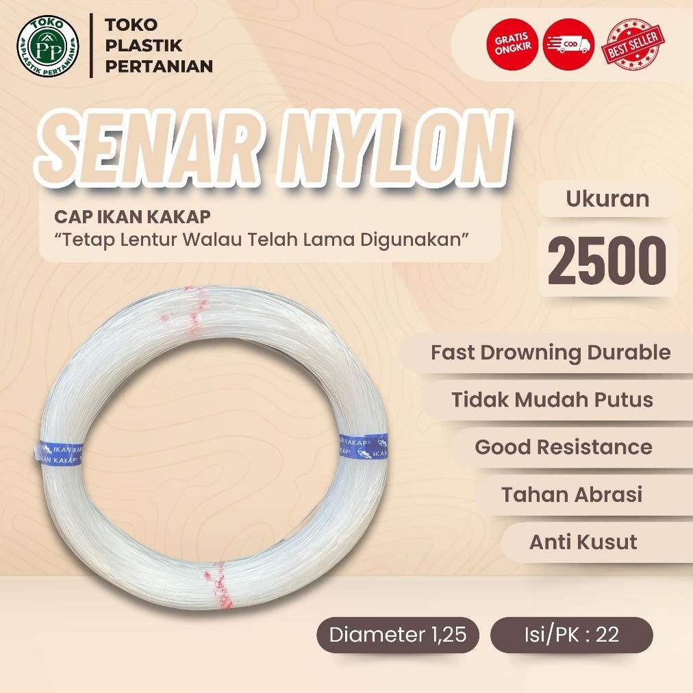 Senar Cap Ikan Kakap  Ukuran 2500 (110)  per Roll /Tali Senar Pancing / Senar Layangan