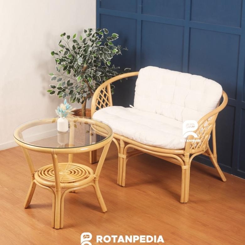 Grosir (Luar Jawa) Kursi Tamu Bahama Rotan Minimalis 1 Set | Kursi Sofa Tamu Rotan | Kursi Rotan - R
