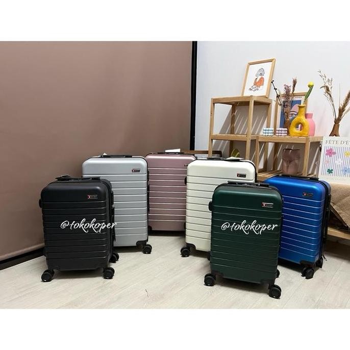 SWISS POLO 6905 KOPER 20 INCH 24 INCH ABS RODA DOUBLE KUNCI KOMBINASI