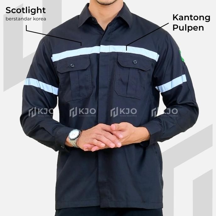 JUMBO - Baju Wearpack Kemeja Safety K3 Proyek Tambang Lengan Panjang