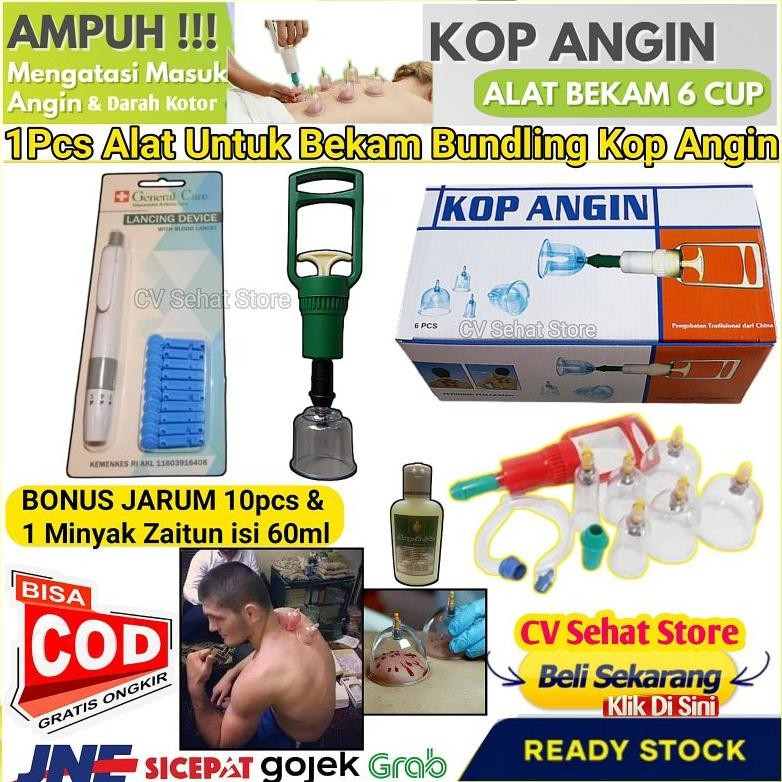 Alat Bekam Komplit Full Set 6 Kop Dan Pen Lancing Device Becam Autoklik Terapi Tradisional  Vaccum c