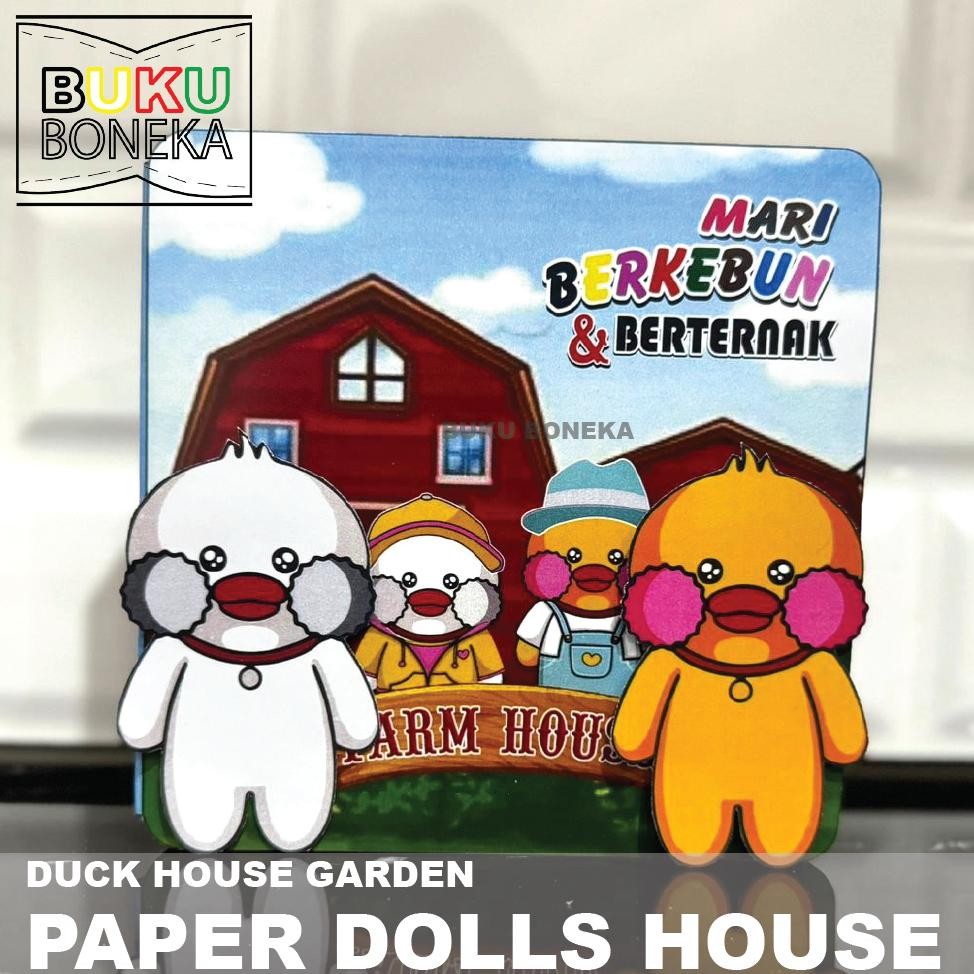 Buku Boneka Duck House Paper Dolls Garden mainan kertas edukatif anak bongkar pasang boneka kertas D