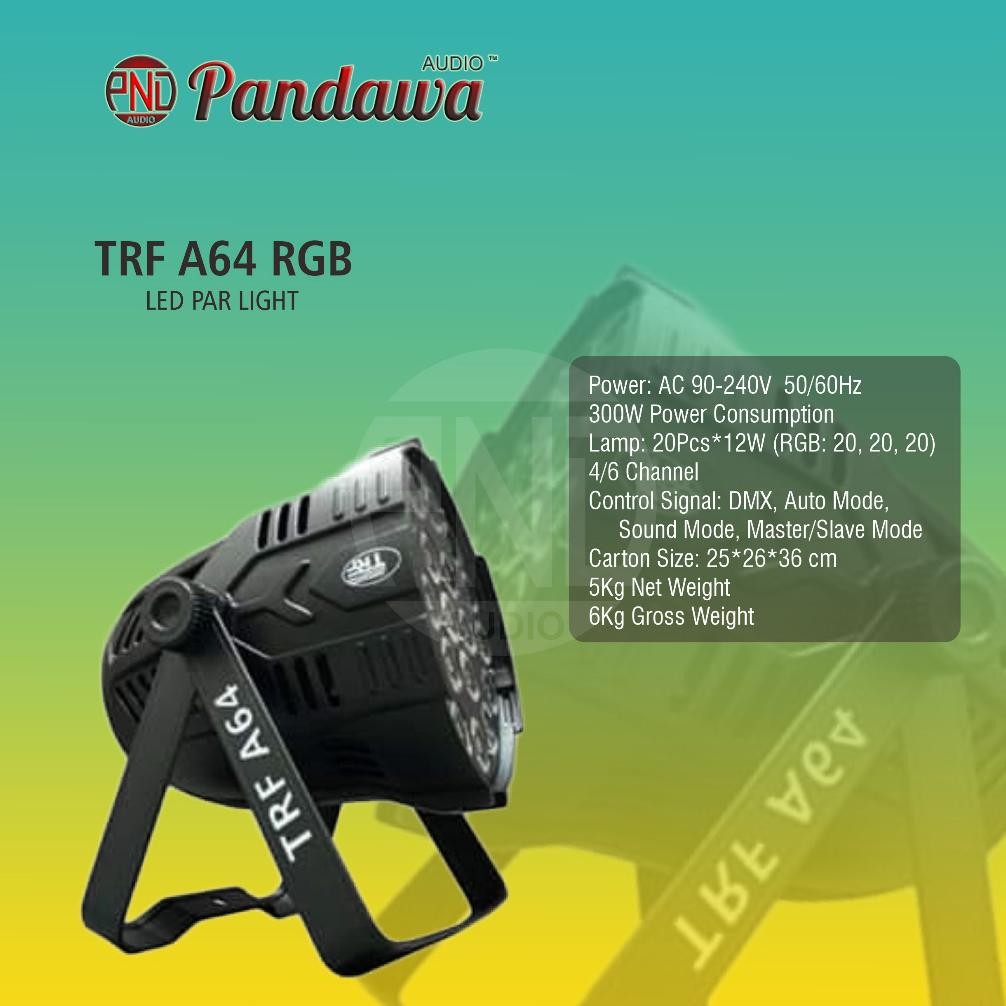 TRF A64 RGB - PAR LED LIGHT 1 set isi 6 Lampu parled TRF A64 RGB-WW By RDW Original DiM