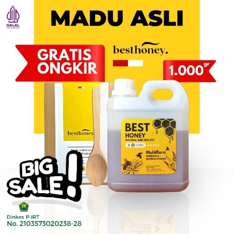 

Termurah Best Honey Madu Asli Multiflora 1 Kg / 500Gr Er-79